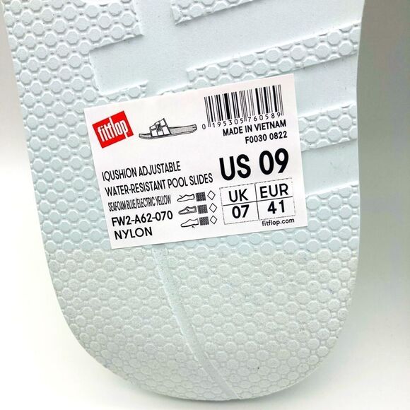 NWT FitFlop Iqushion Light Grey/Yellow Women’s Sandals SZ 9 - Picture 11 of 11